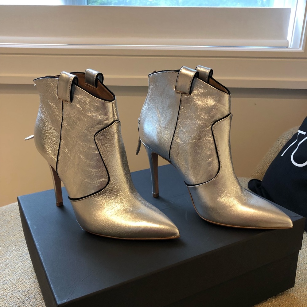 Brand New Veronica Beard Silver Bootie